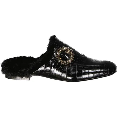 Croc Embossed Slip-On Shoes , female, Sizes: 4 UK - Eleventy - Modalova