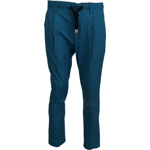 Blaue Baumwoll-Chinos Hose, Stilvoller Komfort , Herren, Größe: XL - Dolce & Gabbana - Modalova