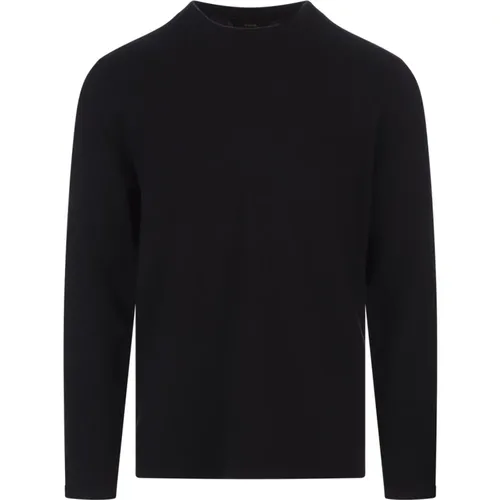 Kaschmir Rundhals Pullover Marineblau , Herren, Größe: L - Vince - Modalova