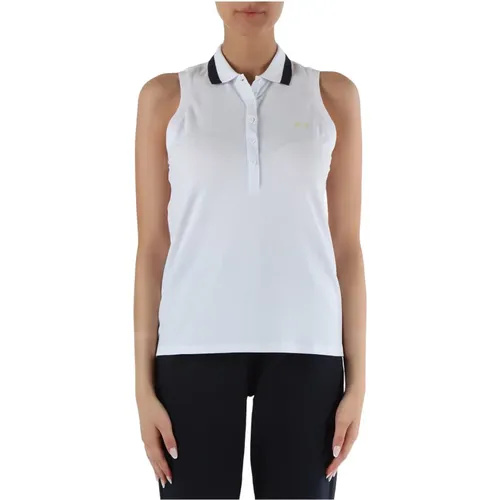 Sleeveless Cotton Pique Polo Shirt , female, Sizes: M, S, L - Sun68 - Modalova