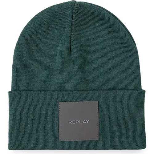 Knit Beanie Hat , unisex, Sizes: ONE SIZE - Replay - Modalova