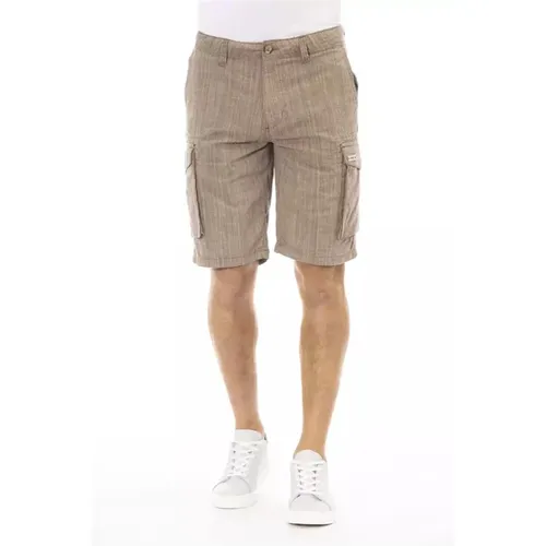 Braune Cargo-Shorts mit Reißverschlusstaschen , Herren, Größe: W38 - Baldinini - Modalova