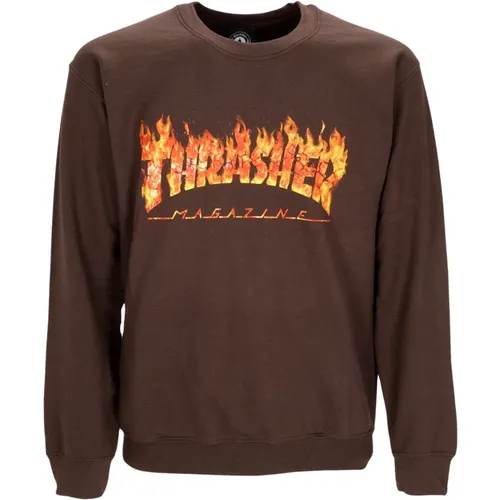 Dunkle Schokolade Crewneck Sweatshirt , Herren, Größe: L - Thrasher - Modalova