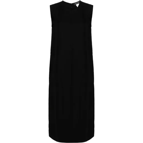 Schwarzes Ärmelloses Kleid mit Vertikalen Nähten , Damen, Größe: XL - Fabiana Filippi - Modalova