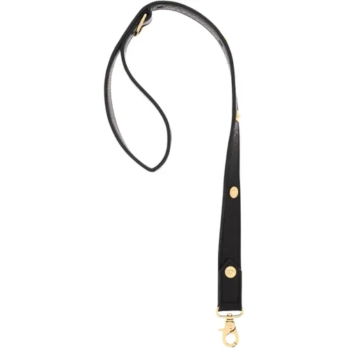 Leather leash with Medusa studs , unisex, Sizes: ONE SIZE - Versace - Modalova