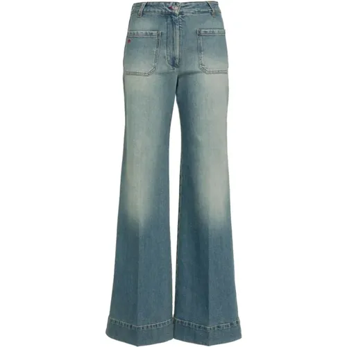 Blaue Wide Leg Jeans , Damen, Größe: W26 - Victoria Beckham - Modalova