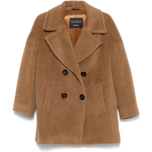 Wool Coat Double-Breasted Style , female, Sizes: L, XL - Cinzia Rocca - Modalova