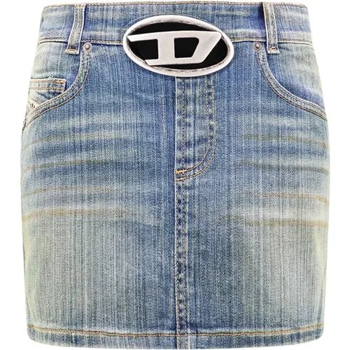 Skirt with Zipper and Pockets , female, Sizes: W26, W25, W28, W27 - Diesel - Modalova