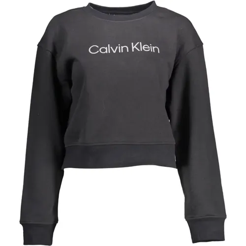 Cotton Sweater with Round Neck and Logo Print , female, Sizes: XL - Calvin Klein - Modalova