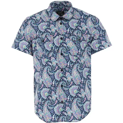 Printed cotton Jim shirt , male, Sizes: M, S - A.p.c. - Modalova