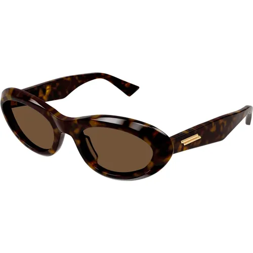 Stylish Sunglasses in Blonde Havana , female, Sizes: 53 MM - Bottega Veneta - Modalova