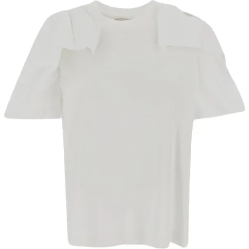 Baumwoll T-Shirt , Damen, Größe: 2XS - alexander mcqueen - Modalova