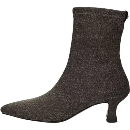 Bronzefarbene Glitzer Stiefeletten Eleganter Stil , Damen, Größe: 39 EU - Pedro Miralles - Modalova