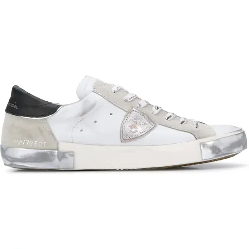 Metallic Low-Top Sneaker Paris , Herren, Größe: 42 EU - Philippe Model - Modalova