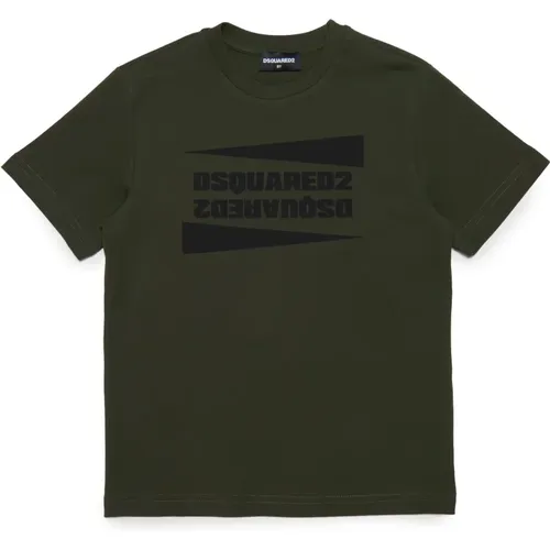 Jersey T-Shirt mit Spiegelndem Logo - Dsquared2 - Modalova