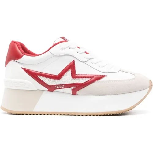 Flash Dreamy Glitter Sneakers White Red , female, Sizes: 7 UK, 5 UK, 6 UK - Liu Jo - Modalova