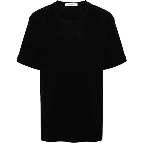 Schwarzes Rippstrick-T-Shirt - Lemaire - Modalova