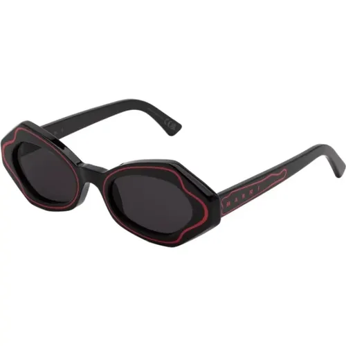 Red Sunglasses Unlahand Style , unisex, Sizes: 53 MM - Marni - Modalova