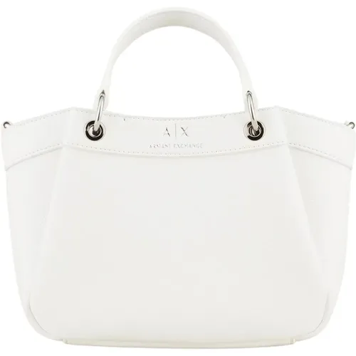 Stilvolle weiße Handtasche mit Schultergurt - Armani Exchange - Modalova