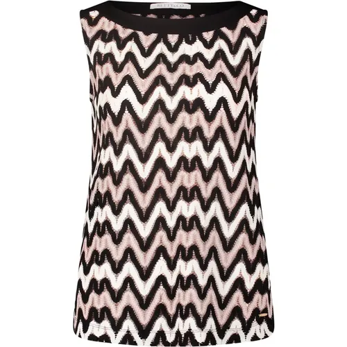 Ärmelloses Zigzag Struktur Top , Damen, Größe: XL - Betty & Co - Modalova