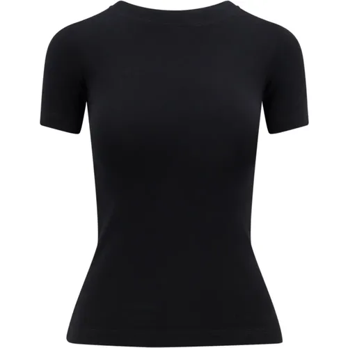 Rhinestone Print Slim Fit T-Shirt , Damen, Größe: S - Balenciaga - Modalova