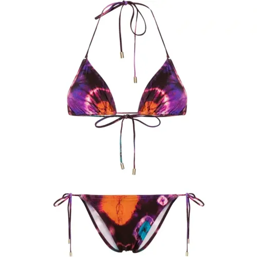 Tie-Dye Triangle Bikini Set , female, Sizes: M - Zimmermann - Modalova