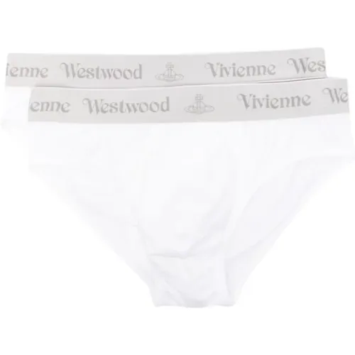 Weiß/Grau Baumwollmischung Jersey Unterwäsche , Herren, Größe: L - Vivienne Westwood - Modalova