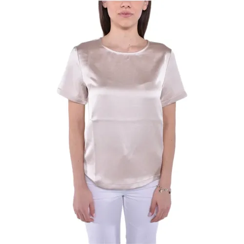 Satin Torres T-Shirt Short Sleeve , female, Sizes: M, S, XL, L - Max Mara Weekend - Modalova
