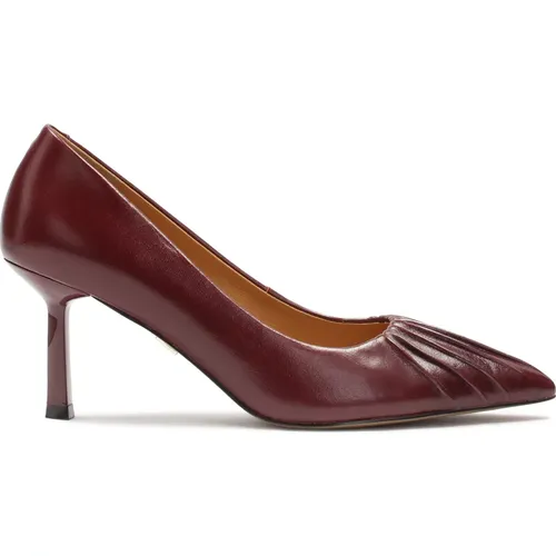 Maroon Pumps mit auffälliger Kerbe auf der Nase , Damen, Größe: 35 EU - Kazar - Modalova