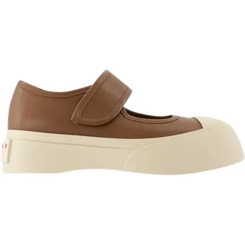 Leather flats , female, Sizes: 6 UK, 7 UK - Marni - Modalova