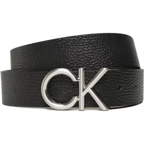 Metall-Logo-Gürtel - Schwarz , Herren, Größe: 105 CM - Calvin Klein - Modalova