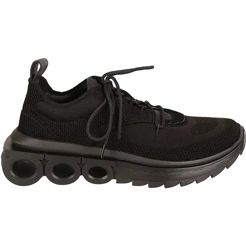 Schwarze Antracite Sneakers für Frauen , Damen, Größe: 35 1/2 EU - Salvatore Ferragamo - Modalova