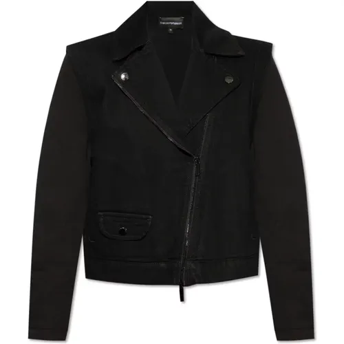 Jacke mit abnehmbaren Ärmeln , Damen, Größe: 2XS - Emporio Armani - Modalova