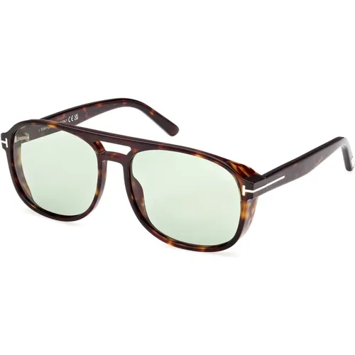 Rosco Sunglasses in Dark Havana/Green , unisex, Sizes: 58 MM - Tom Ford - Modalova