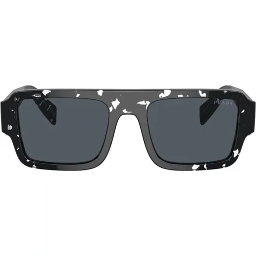 Quadratische Acetat-Sonnenbrille in Schwarz Schildpatt , Herren, Größe: 53 MM - Prada - Modalova