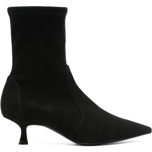 Suede Slip-On Kitten Heel Boots , female, Sizes: 3 UK - Stuart Weitzman - Modalova