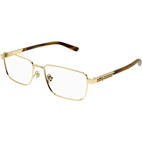 Havana Gold Eyewear Frames , unisex, Größe: 55 MM - Gucci - Modalova