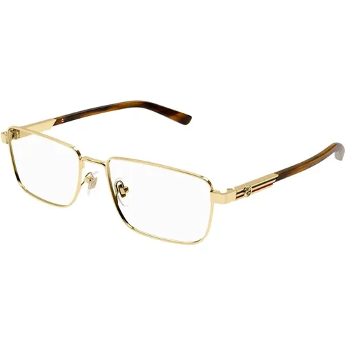 Havana Gold Eyewear Frames , unisex, Sizes: 55 MM - Gucci - Modalova