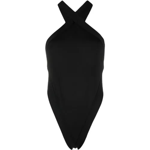 Cut-Out Halterneck Bodysuit , female, Sizes: L - Saint Laurent - Modalova