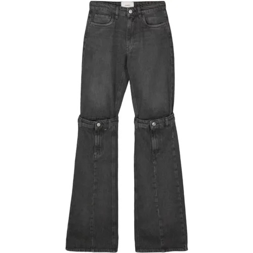Wide Jeans,Schwarze Denim Schlaghose - Coperni - Modalova