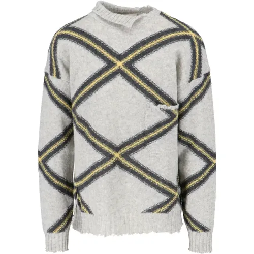 Grauer Diamantmuster Pullover Marni - Marni - Modalova