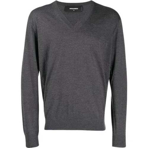 Fine Knit Round Neck Sweater , male, Sizes: L - Dsquared2 - Modalova