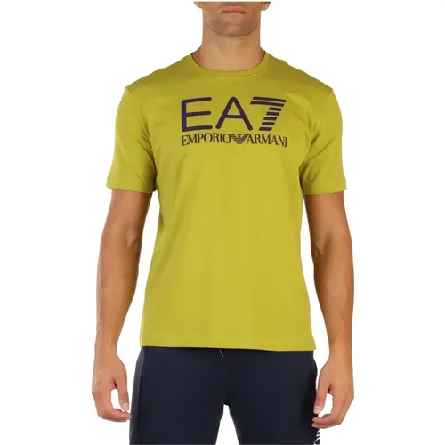Cotton Logo Print T-shirt , male, Sizes: XL, L, M - Emporio Armani EA7 - Modalova