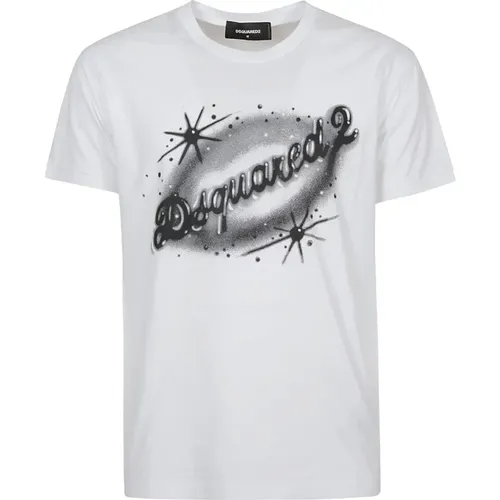 Graphic Print T-shirt , male, Sizes: 2XL, XL, L, 3XL, M, S - Dsquared2 - Modalova
