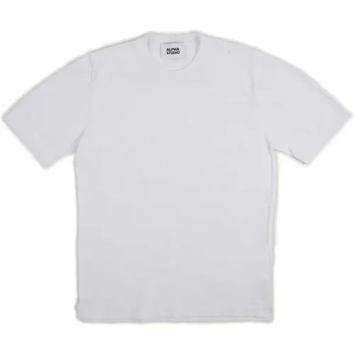 Technisches Baumwoll Herren T-Shirt Weiß , Herren, Größe: 2XL - Alpha Studio - Modalova