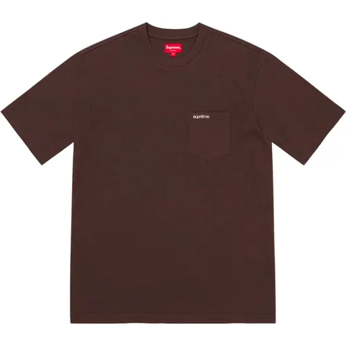 Dunkelbraunes Pocket Tee Ss22 Limited Edition , Herren, Größe: M - Supreme - Modalova