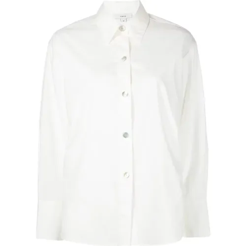 Weiße Casual Langarmshirt , Damen, Größe: L - Vince - Modalova