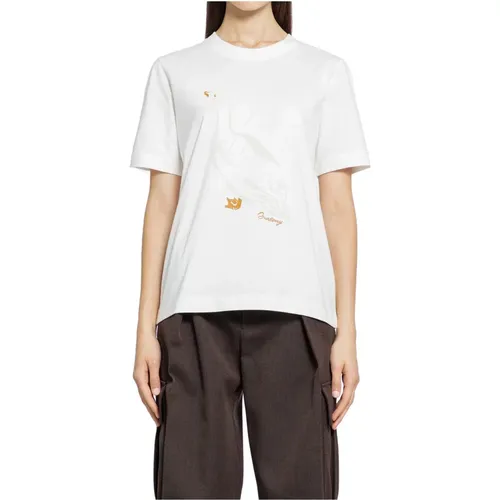 Enten Grafik Logo Print T-Shirt , Damen, Größe: XS - Burberry - Modalova