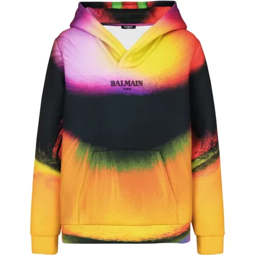 Kapuzenpullover au Neopren mit Ibby Njoya-Print - Balmain - Modalova