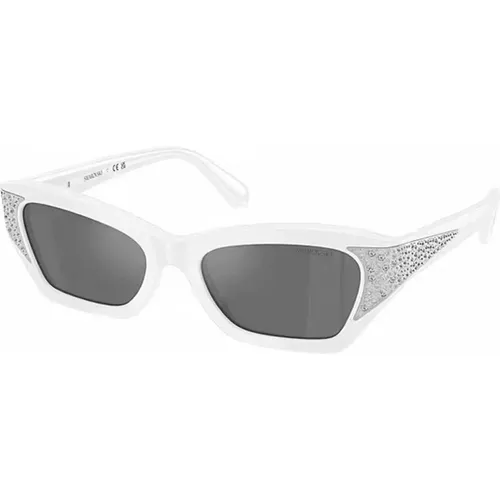 Pearlescent Pink Mirrored Sunglasses Sk6029 , female, Sizes: 53 MM - Swarovski - Modalova